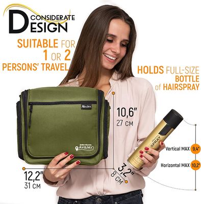 El bolso colgante grande del artículo de tocador del viaje para los hombres y las mujeres impermeabilizan el bolso con el gancho para los cosméticos del maquillaje de los artículos de tocador