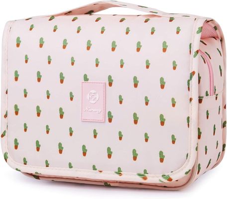 Bolso portátil del maquillaje de los artículos de tocador del bolso del viaje del bolso cosmético de la prenda impermeable del cactus para las mujeres