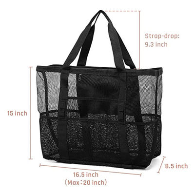 Bolsos grandes de la playa de la comida campestre de la preservación del calor de Mesh Transparent Bag Double Layer de las mujeres