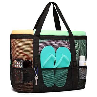 Bolsos grandes de la playa de la comida campestre de la preservación del calor de Mesh Transparent Bag Double Layer de las mujeres