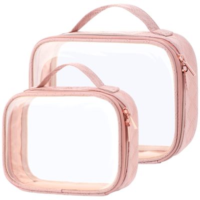 El maquillaje claro empaqueta el bolso impermeable del artículo de tocador con los bolsos claros grandes del artículo de tocador de la manija