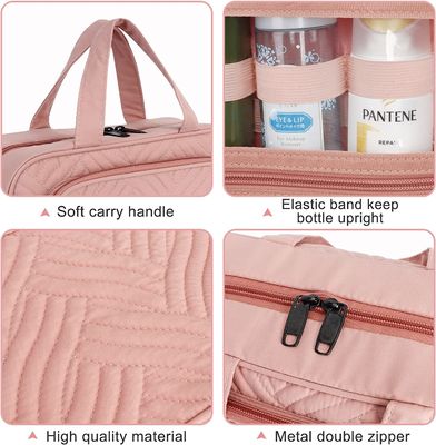 Organizador cosmético del viaje del bolso del artículo de tocador del maquillaje del bolso del viaje del maquillaje del bolso negro portátil del caso cosmético