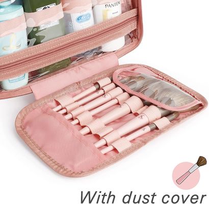 Organizador cosmético del viaje del bolso del artículo de tocador del maquillaje del bolso del viaje del maquillaje del bolso negro portátil del caso cosmético