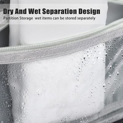 Bolso masculino del artículo de tocador de los cosmeticbags de las señoras de la capacidad grande de la doble-capa de la cremallera del bolso cosmético portátil del viaje con los divisores