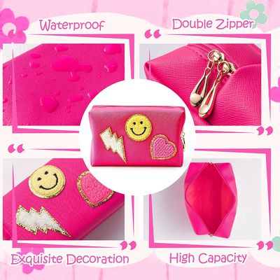 organizador de muy buen gusto del maquillaje de las mujeres del viaje del bolso cosmético de cuero impermeable de la PU