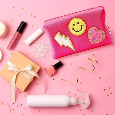 organizador de muy buen gusto del maquillaje de las mujeres del viaje del bolso cosmético de cuero impermeable de la PU