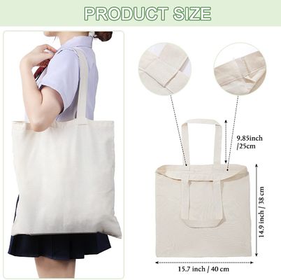 Lona de algodón reutilizable simple Tote Bag For Shopping del regalo