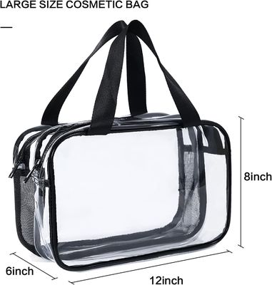 Bolso transparente del maquillaje del maquillaje del bolso del artículo de tocador del bolso del viaje de la prenda impermeable transparente de gran tamaño transparente del bolso