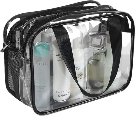 Bolso transparente del maquillaje del maquillaje del bolso del artículo de tocador del bolso del viaje de la prenda impermeable transparente de gran tamaño transparente del bolso