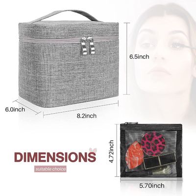 La prenda impermeable y el bolso a prueba de choques del almacenamiento del bolso del maquillaje del viaje del bolso del maquillaje con Mesh Bag Brush Holder Makeup empaquetan a las mujeres