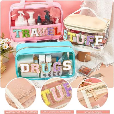 El maquillaje claro empaqueta el bolso cosmético del artículo de tocador del viaje del bolso del remiendo del bolso del maquillaje del bolso del brillo portátil impermeable transparente del PVC