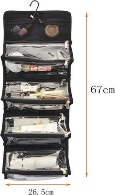 Bolso respetuoso del medio ambiente 4 del maquillaje del bolso del artículo de tocador del viaje del poliéster de la ejecución de la capacidad grande en 1 tipo organizador del rollo del maquillaje