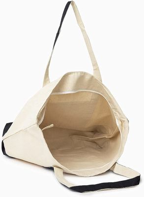 La lona de la extra grande Zippered el algodón orgánico de Tote Bag Zip Top el 100% 22 pulgadas
