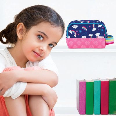 Prenda impermeable multifuncional del bolso del artículo de tocador de los niños durables lindos del arco iris