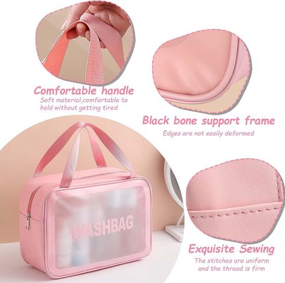 Resistente de agua multifuncional del bolso del maquillaje del artículo de tocador del viaje con la manija práctica