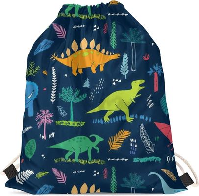 Bolsos de lazo portátiles ligeros del gimnasio del dinosaurio del bolso de escuela de los muchachos del dinosaurio de la historieta para los deportes del viaje