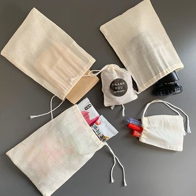 Bolso de la bolsita para los bolsos de lazo del algodón de las fuentes del hogar de la boda del partido para la joyería