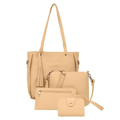 cruz de la PU de las mujeres 4Pcs/Set - la bolsa para transportar cadáveres fijó a señoras de bolsos del cuero frunce