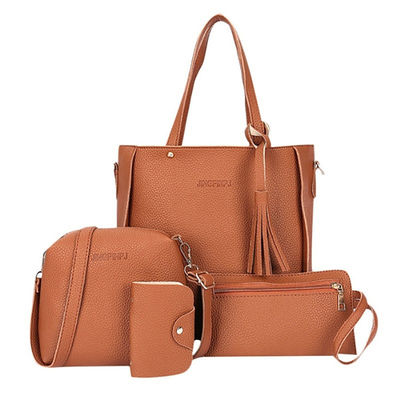 cruz de la PU de las mujeres 4Pcs/Set - la bolsa para transportar cadáveres fijó a señoras de bolsos del cuero frunce