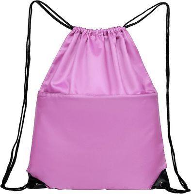 bolsillo plegable de nylon del lado de la cremallera del saco W del paquete de Tote Bag del lazo del gimnasio de los deportes 210D para las mujeres de los hombres rosadas