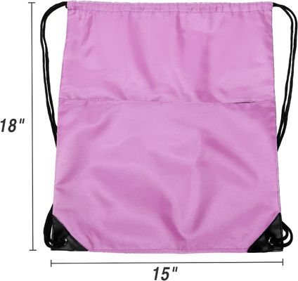 bolsillo plegable de nylon del lado de la cremallera del saco W del paquete de Tote Bag del lazo del gimnasio de los deportes 210D para las mujeres de los hombres rosadas