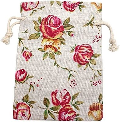 La bolsa de la flor de la arpillera de los bolsos de lazo empaqueta el regalo empaqueta las bolsas de la joyería para el banquete de boda del arte de DIY, 5X7 avanza lentamente