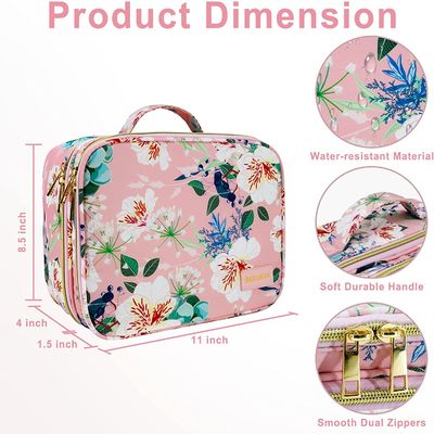 Bolso durable y ligero de la extra grande del maquillaje del bolso de la capa doble del maquillaje del organizador de Water Resistant Makeup del cepillo