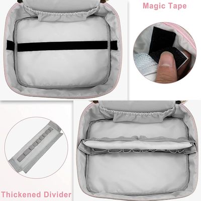 Bolso durable y ligero de la extra grande del maquillaje del bolso de la capa doble del maquillaje del organizador de Water Resistant Makeup del cepillo