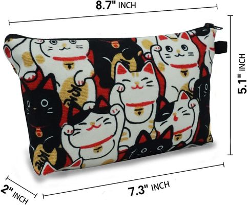 Lucky Cat Cosmetic Bag para los bolsos del maquillaje de las mujeres viaja organizador impermeable de los accesorios del bolso del artículo de tocador