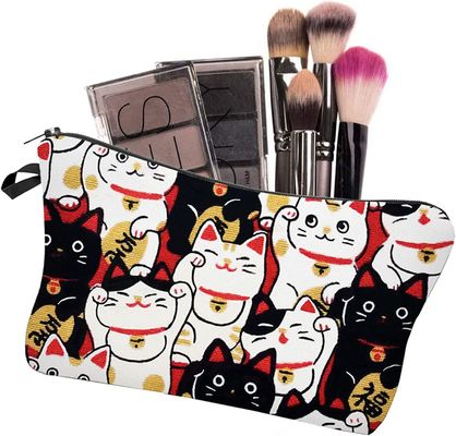 Lucky Cat Cosmetic Bag para los bolsos del maquillaje de las mujeres viaja organizador impermeable de los accesorios del bolso del artículo de tocador