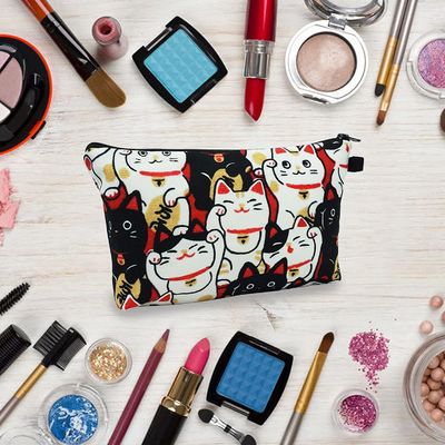Lucky Cat Cosmetic Bag para los bolsos del maquillaje de las mujeres viaja organizador impermeable de los accesorios del bolso del artículo de tocador