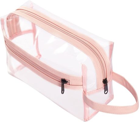 Bolso claro rosado para las mujeres, organizador cosmético Bag del artículo de tocador del maquillaje de la prenda impermeable del viaje para el champú, accesorios de los artículos de tocador