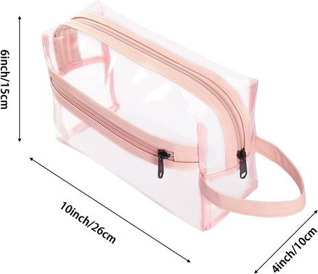 Bolso claro rosado para las mujeres, organizador cosmético Bag del artículo de tocador del maquillaje de la prenda impermeable del viaje para el champú, accesorios de los artículos de tocador