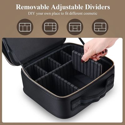 Caso del maquillaje del viaje con el ajuste encendido del color del espejo 3, regalo del día de madre, caja de tren cosmética del maquillaje con ajustable