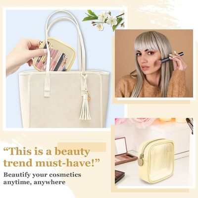 Monedero cosmético de muy buen gusto de la bolsa del peso ligero y de la cremallera del pequeño bolso lindo impermeable del maquillaje, transparente