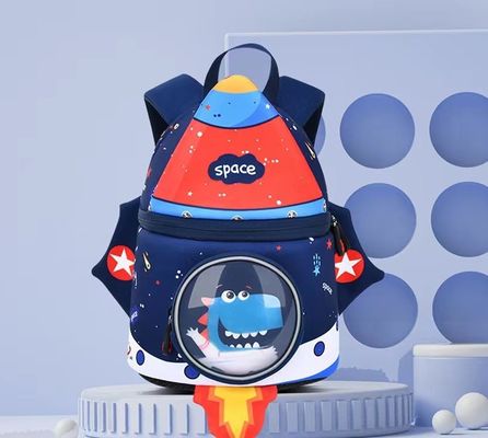 los niños de la forma SBR del cohete hacen excursionismo el bolso de la educación del neopreno 3D   mochila suave de la muchacha de la luz del bolso de la guardería