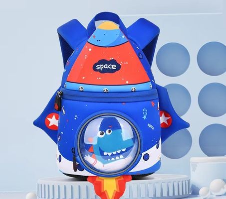 los niños de la forma SBR del cohete hacen excursionismo el bolso de la educación del neopreno 3D   mochila suave de la muchacha de la luz del bolso de la guardería