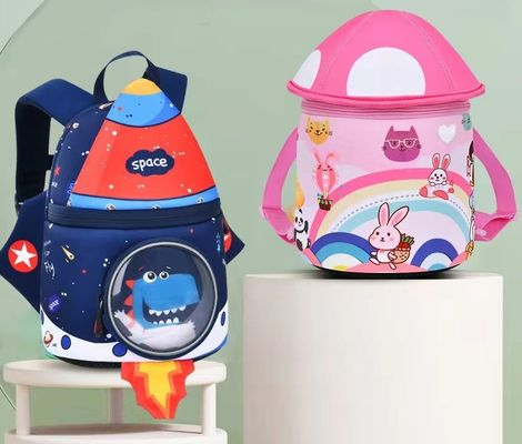seta   los niños del bolso SBR de la educación del neopreno de la forma 3D hacen excursionismo la mochila suave de la muchacha de la luz del bolso de la guardería