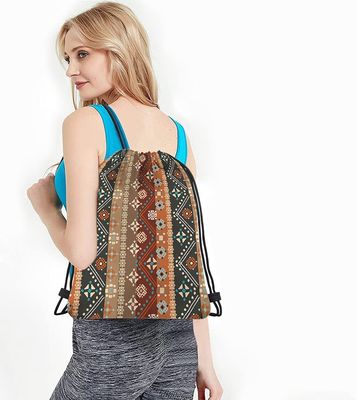 Estilo bohemio Art Batik Seamless Pattern tribal de lazo de Boho de la mochila floral del bolso