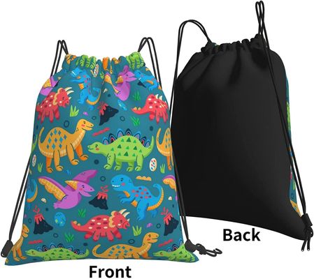 Los bolsos de lazo de la mochila del lazo para la secuencia de la danza del gimnasio de las adolescencias de los muchachos de las muchachas de los niños empaquetan el dinosaurio impermeable a granel