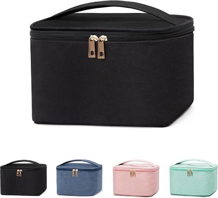 Organizador cosmético portátil Storage Case del bolso a prueba de choques del maquillaje pequeño con la manija para la joyería, barra de labios, caja cosmética