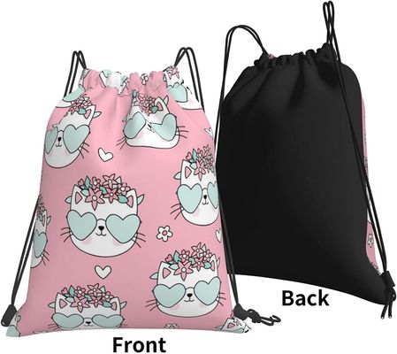 Los bolsos de lazo ligeros de la mochila del lazo para la secuencia de la danza del gimnasio de las adolescencias de los muchachos de las muchachas de los niños empaquetan el gato impermeable a granel