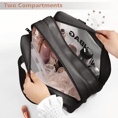Bolso del artículo de tocador del viaje para las mujeres y los hombres, Matte Translucent Toiletry Bag con la manija práctica, organizador cosmético Bag del maquillaje