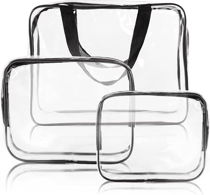 Bolso liso suave del viaje de la prenda impermeable para los artículos de tocador - bolsos claros del maquillaje del bolso del maquillaje del viaje con la cremallera