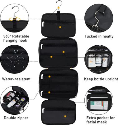 Bolso cosmético resistente a prueba de choques de agua de With Hanging Hook del organizador del artículo de tocador del viaje
