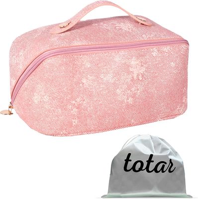 Bolso del maquillaje del artículo de tocador del viaje para el organizador de cuero Waterproof Case de la PU de las mujeres