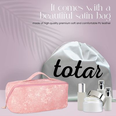 Bolso del maquillaje del artículo de tocador del viaje para el organizador de cuero Waterproof Case de la PU de las mujeres