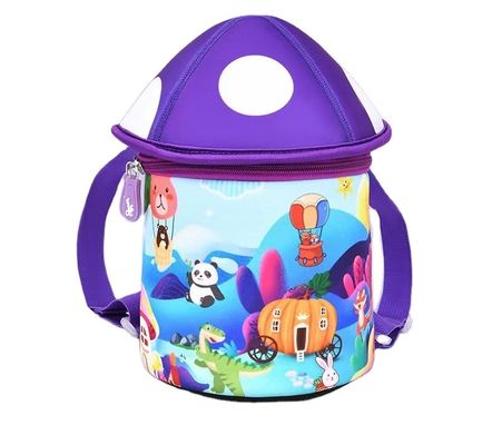 Los niños del bolso SBR de la educación del neopreno de la seta 3D hacen excursionismo el bolso suave de la guardería