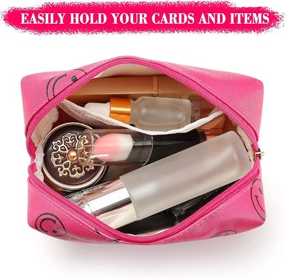 Organizador cosmético Cute Portable  del maquillaje de la PU de la prenda impermeable de muy buen gusto de cuero del bolso