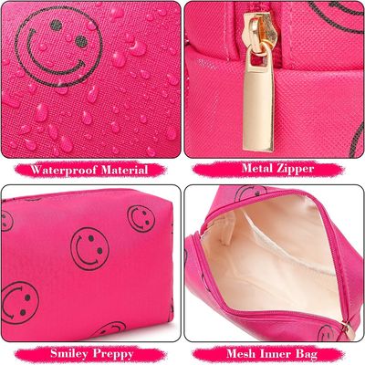 Organizador cosmético Cute Portable  del maquillaje de la PU de la prenda impermeable de muy buen gusto de cuero del bolso